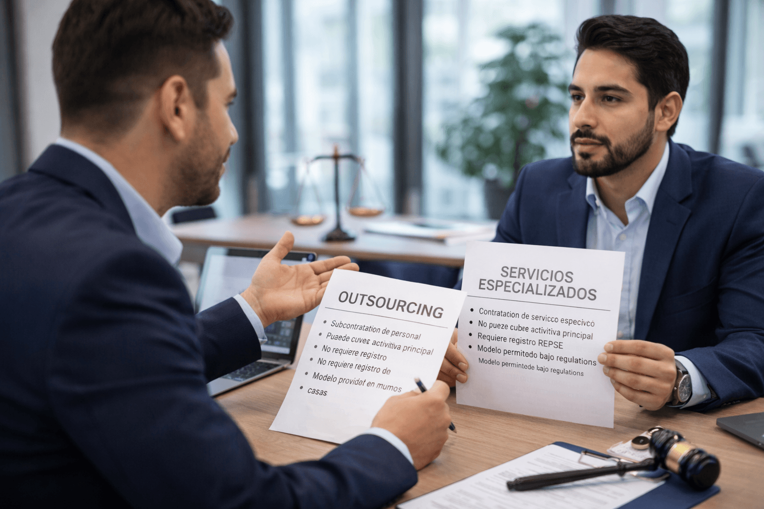 Diferencia entre outsourcing y servicios especializados en México